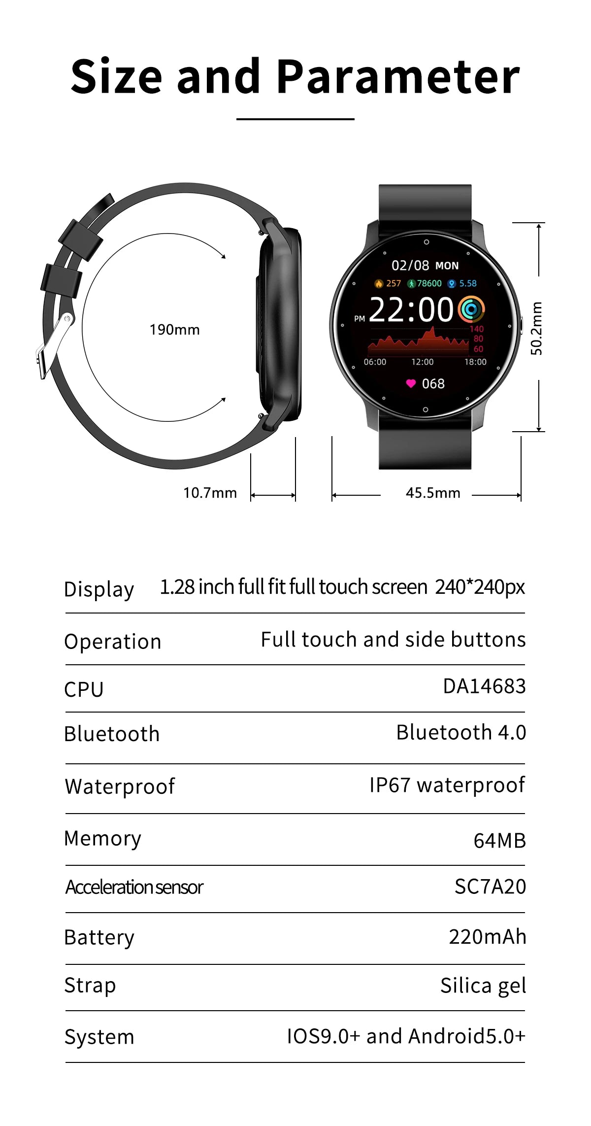 LIGE Smart Watch Sport Waterproof For Xiaomi Android IOS